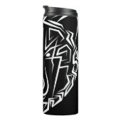 Beer met zwarte en witte tribale thermosbeker (Geroteerd rechts)