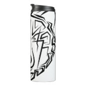 Beer met zwarte en witte tribale thermosbeker (Geroteerd rechts)