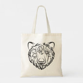 Beer met zwarte en witte tribale tote bag (Achterkant)