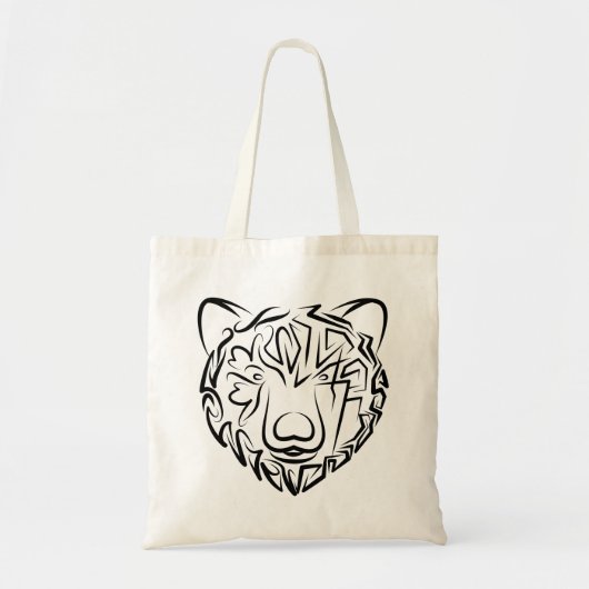 Beer met zwarte en witte tribale tote bag (Voorkant)