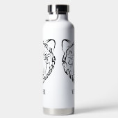 Beer met zwarte en witte tribale waterfles (Rechts)