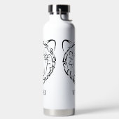 Beer met zwarte en witte tribale waterfles (Links)