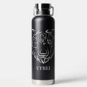 Beer met zwarte en witte tribale waterfles (Achterkant)