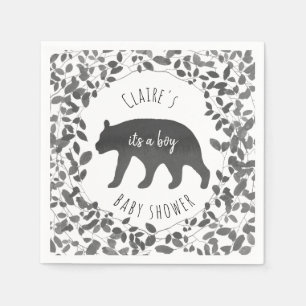 Beer met zwarte en witte vulling Baby shower Servetten
