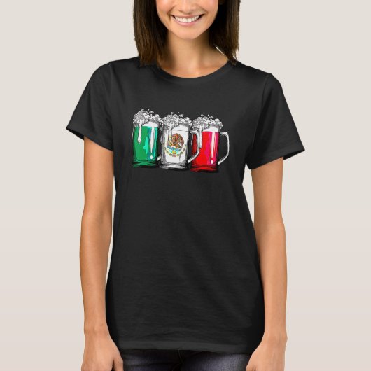 Beer Mexicaanse vlag Cinco de Mayo Women Mexico T-shirt (Voorkant)