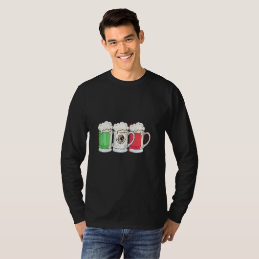 Beer Mexicaanse vlag Mexico T-shirt (Voorkant volledig)