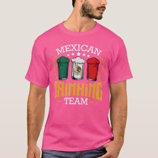 Beer Mexican Drinking Team Mexico Flag Funny Beer  T-shirt