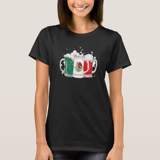 Beer Mexican Flag  Cinco De Mayo Women Mexico T-shirt (Voorkant)
