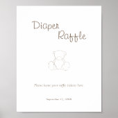 Beer minimalistische Baby showers luier loempia Poster (Voorkant)