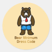 Beer Minimum Grappige Kantoor Pun Art Ronde Sticker (Voorkant)