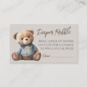 Beer Modern Boho Baby shower Luier Raffle Ticket Informatiekaartje (Voorkant)