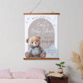 Beer Modern Boho Beige Baby shower Hangend Wandkleed (Slaapkamer)