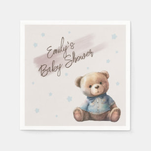 Beer Modern Boho Blue Baby shower Servet
