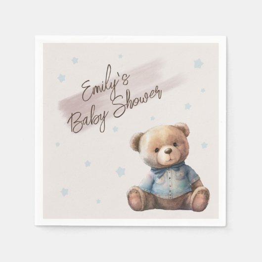 Beer Modern Boho Blue Baby shower Servet (Voorkant)