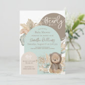 Beer Modern Boho Genderneutraal Baby shower Kaart (Staand voorkant)