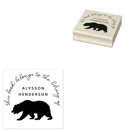 Beer modern handschrift uit het bibliotheekboek rubberstempel (Gestempeld)