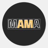 beer-moeder Minimal Mama Typografie Ontwerp Ronde Sticker (Voorkant)