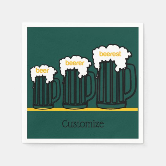 Beer Mokken Personalized Party Napkins Servet (Voorkant)