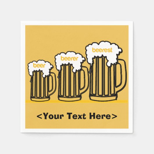 Beer Mokken Personalized Party Napkins Servetten (Voorkant)