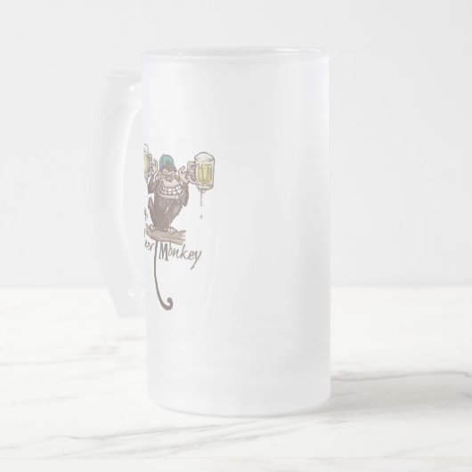 Beer Monkey Matglas Bierpul (Voorkant links)