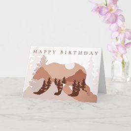 Beer Moon Forest Happy Birthday voor zijn Kaart