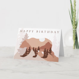 Beer Moon Forest Happy Birthday voor zijn Kaart