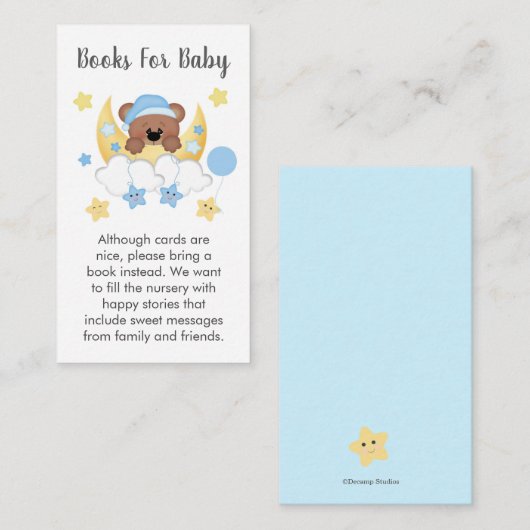 Beer Moon Stars Baby Boek aanvraag Behuizing Kaart (Voorkant / Achterkant)