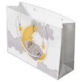 Beer Moon Stars Gray Clouds Neutrale Baby shower Groot Cadeauzakje (Achterkant Gekanteld)