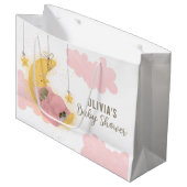 Beer Moon Stars Roze Clouds Girl Baby shower Groot Cadeauzakje (Voorkant Gekanteld)