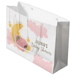Beer Moon Stars Roze Clouds Girl Baby shower Groot Cadeauzakje
