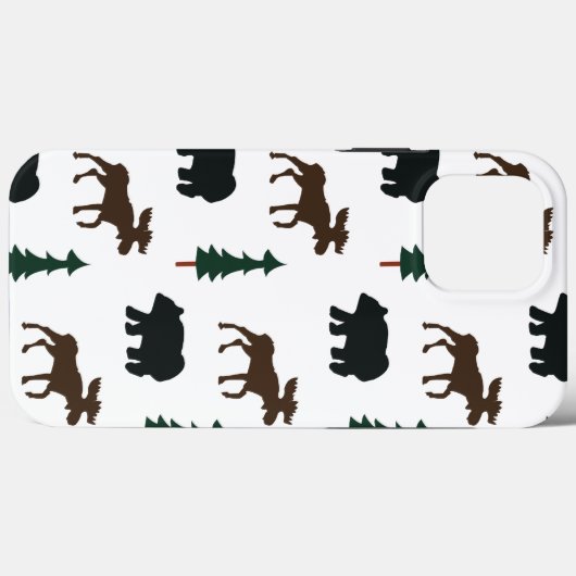 Beer Moose Pattern Rustic Tree Natuur Case-Mate iPhone Case (Achterkant (horizontaal))