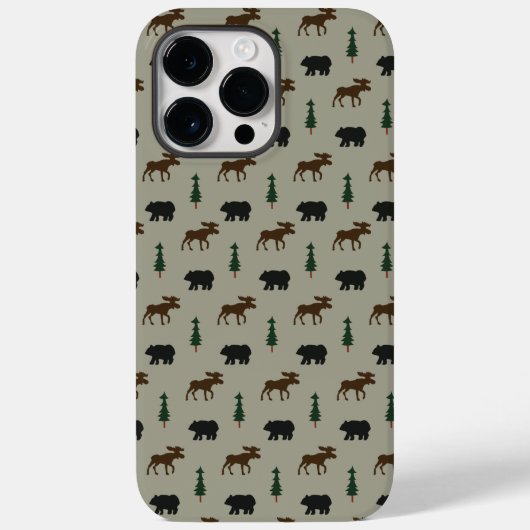Beer Moose Pine Tree Lodge Cabine Case-Mate iPhone Case (Achterkant)