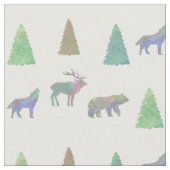 Beer Moose Wolf Fabric Pattern Stof (Close Up)