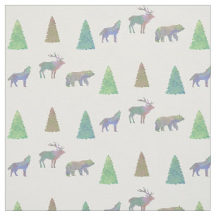Beer Moose Wolf Fabric Pattern Stof