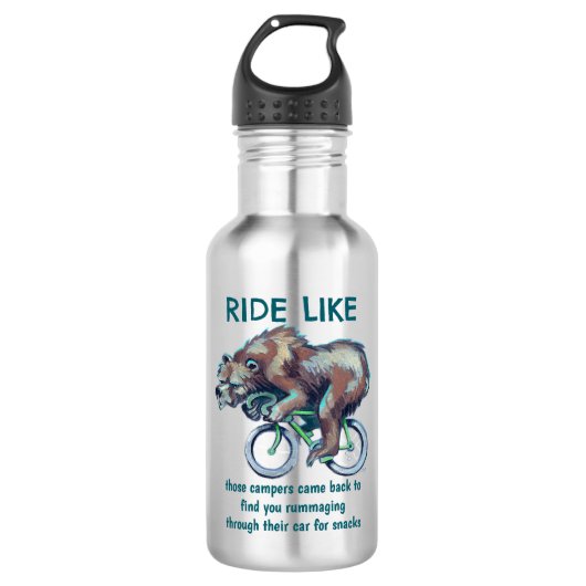 Beer Motivatie fietsen Waterfles (Voorkant)