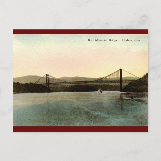 Beer Mountain Bridge, Hudson River NY Vintage 1927 Briefkaart (Voorkant)