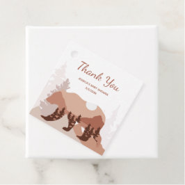 Beer Mountain Forest Boy Baby shower Bedankjes Labels