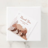 Beer Mountain Forest Boy Baby shower Bedankjes Labels (In situ)