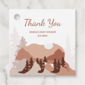 Beer Mountain Forest Boy Baby shower Bedankjes Labels (Voorkant)