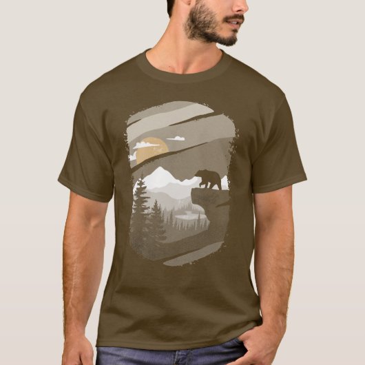 Beer Mountain Forest voor mannen T-shirt (Voorkant)