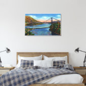 Beer Mountain Hudson River Bridge Canvas Afdruk (Insitu (Slaapkamer))