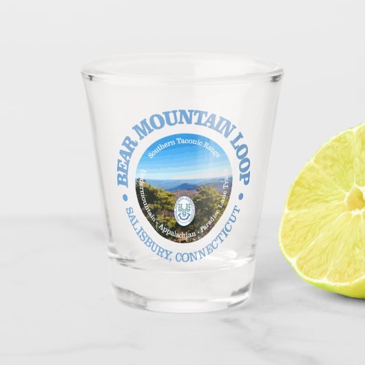 Beer Mountain Loop (rood) Shot Glas (Voorkant)