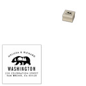 Beer Mountain Silhouet Rustieke naam Retouradres Rubberstempel (Gestempeld)