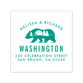 Beer Mountain Silhouet Rustieke naam Retouradres Zelfinktende Stempel