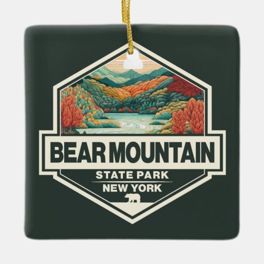 Beer Mountain State Park New York Travel Art Badge Keramisch Ornament (Voorkant)