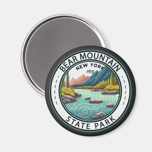 Beer Mountain State Park, New Yorkse badge Magneet (Voorkant / Achterkant)