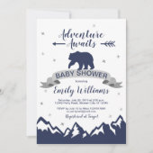 Beer Mountains Boy Baby shower Uitnodiging (Voorkant)