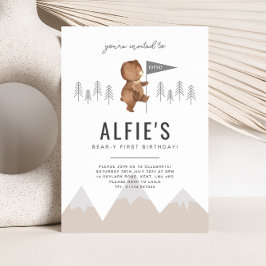 Beer Mountains First Birthday Invitation Kaart