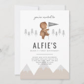 Beer Mountains First Birthday Photo Invitation Kaart (Voorkant)