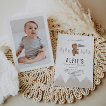 Beer Mountains First Birthday Photo Invitation